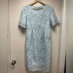 Mikarose Light Blue Lace Midi Dress